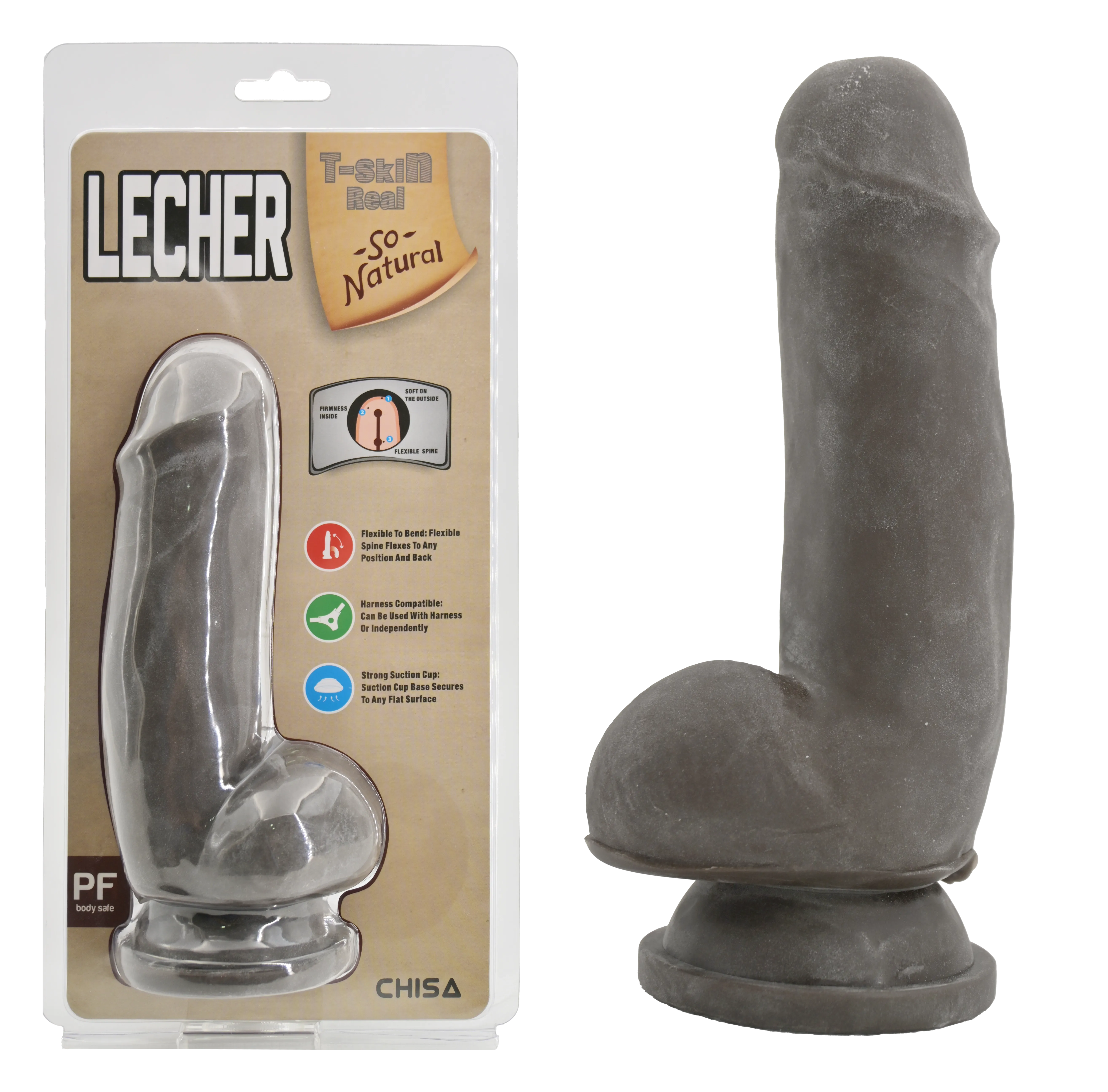 Упаковка дилдо Lecher Brown